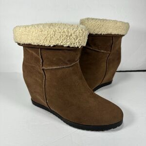 Sugar "Adara" Whiskey Brown Wedge Ankle Boots – Women’s Size 8M